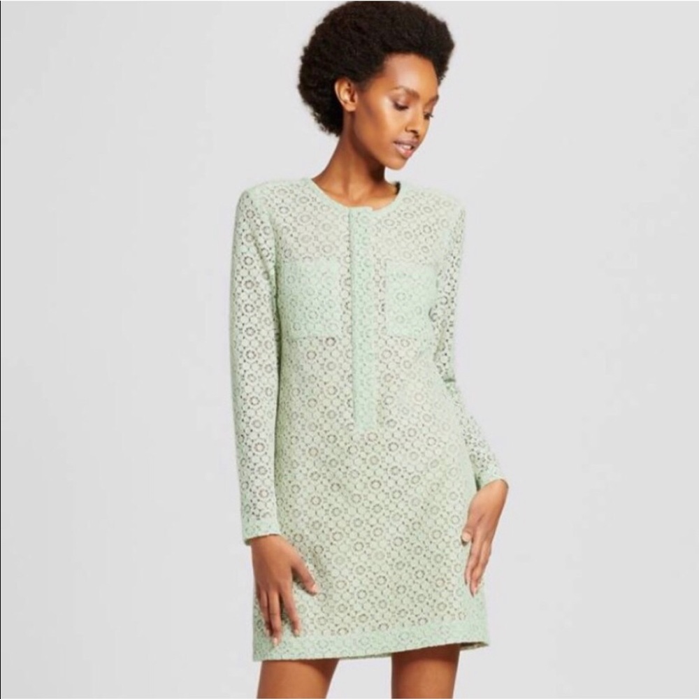 Victoria Beckham Mint Green Lace Dress